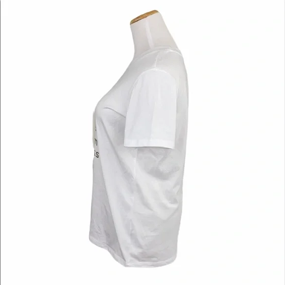 Fabletics White Love Peace Laughter Crew Neck Tee - Picture 8 of 12